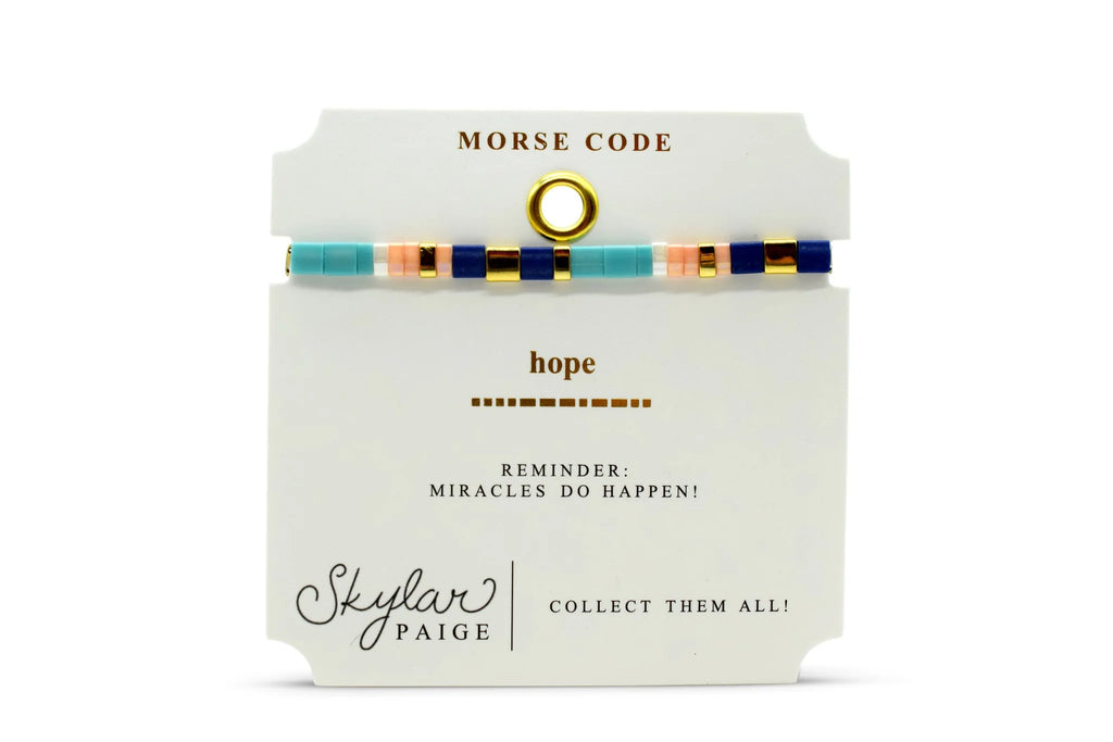 HOPE - Morse Code Tila Beaded Bracelet - Just Beachy Bellini