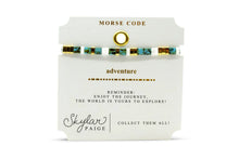 Load image into Gallery viewer, ADVENTURE - Morse Code Tila Beaded Bracelet - Take Care Turq