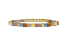 Load image into Gallery viewer, MAMA - Morse Code Tila Beaded Bracelet - Pink &amp; Blue I Love You