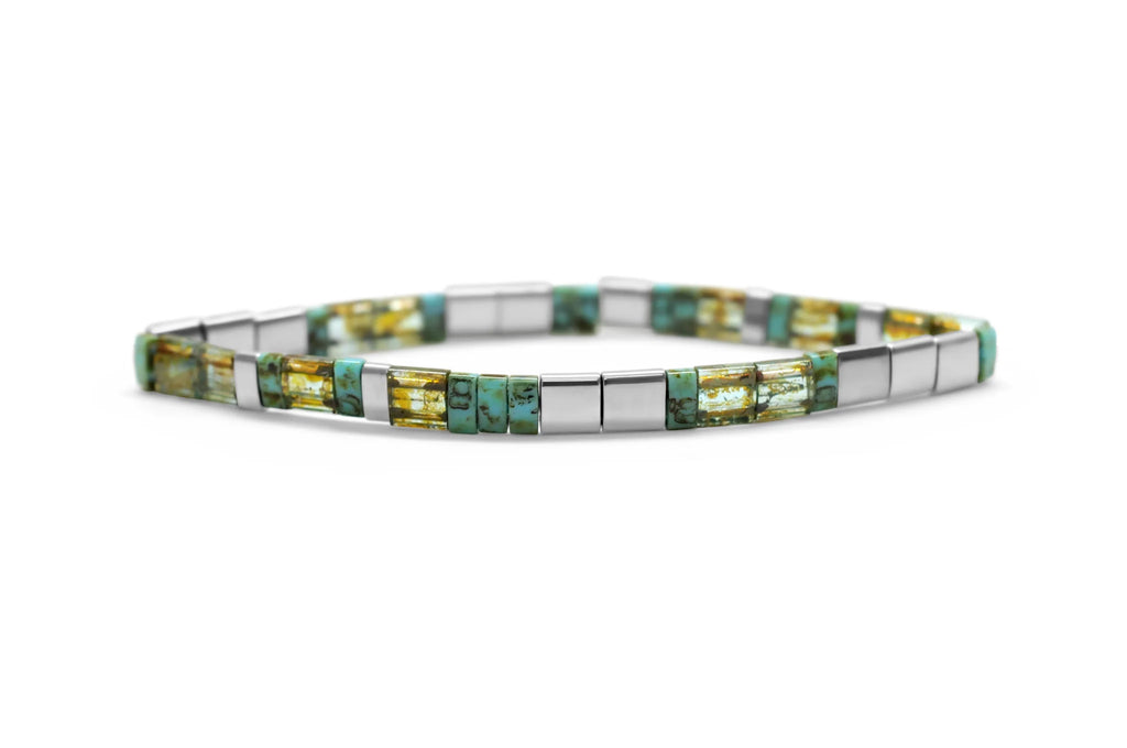 EMPOWERED - Morse Code Tila Beaded Bracelet - Awesome Like Agate