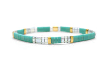 Load image into Gallery viewer, BLESSED - Morse Code Tila Beaded Bracelet - Treasured Teal