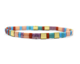 CELEBRATE - Morse Code Tila Beaded Bracelet - Colorful Confetti