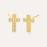 Small Cross Stud Earrings