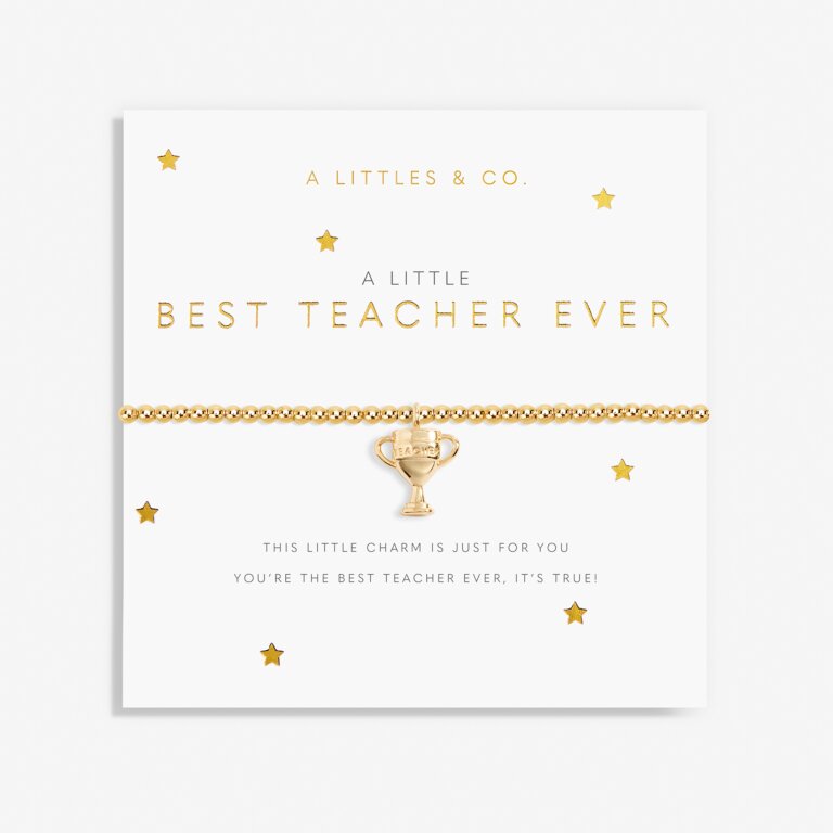 A Little 'Best Teacher Ever' Bracelet in Gold-Tone Plating