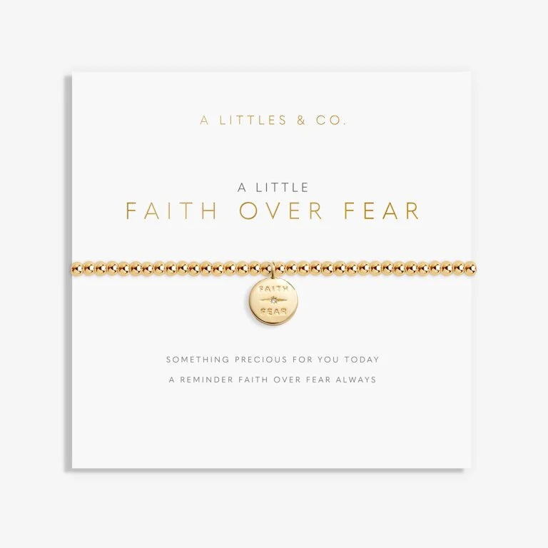 A Little 'Faith Over Fear' Bracelet in Gold-Tone Plating