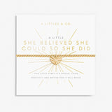 A Little 'She Believed She Could So She Did' Bracelet in Gold-Tone Plating