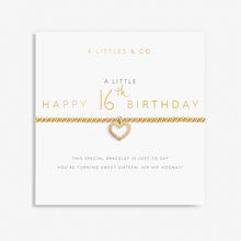 Load image into Gallery viewer, A Little &#39;Happy 16th Birthday&#39; Bracelet in Gold-Tone Plating