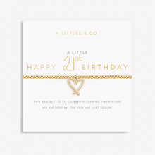 Load image into Gallery viewer, A Little &#39;Happy 21st Birthday&#39; Bracelet in Gold-Tone Plating