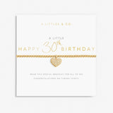 A Little 'Happy 30th Birthday' Bracelet in Gold-Tone Plating