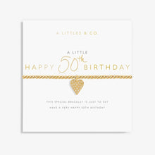 Load image into Gallery viewer, A Little &#39;Happy 50th Birthday&#39; Bracelet in Gold-Tone Plating