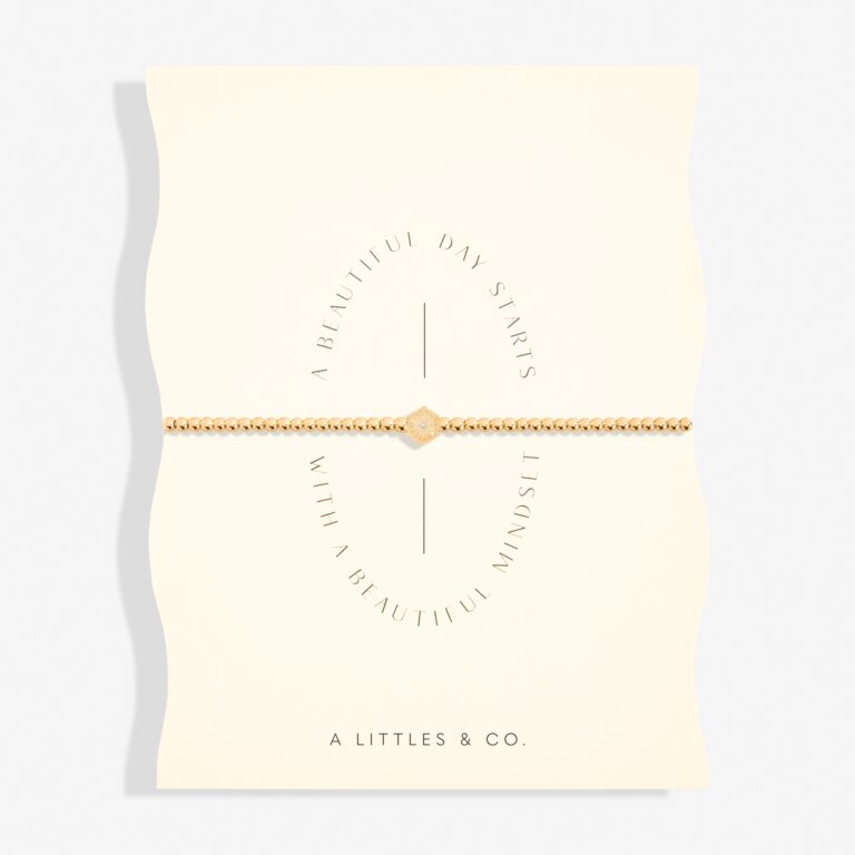 Share Happiness 'A Beautiful Day Starts With A Beautiful Mindset' Bracelet In Gold-Tone Plating