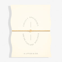 Load image into Gallery viewer, Share Happiness &#39;Collect Adventures, Dream Explore Discover&#39; Bracelet In Gold-Tone Plating