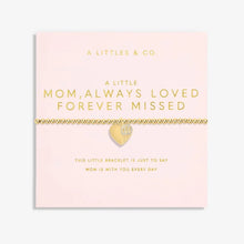 Load image into Gallery viewer, Mother&#39;s Day A Little &#39;Mom, Always Loved Forever Missed&#39; Bracelet In Gold-Tone Plating