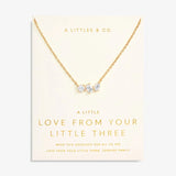 Love From Your Little Ones 'Three' Necklace In Gold-Tone Plating