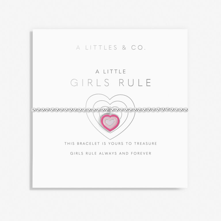 A Little 'Girls Rule' Bracelet in Silver Plating