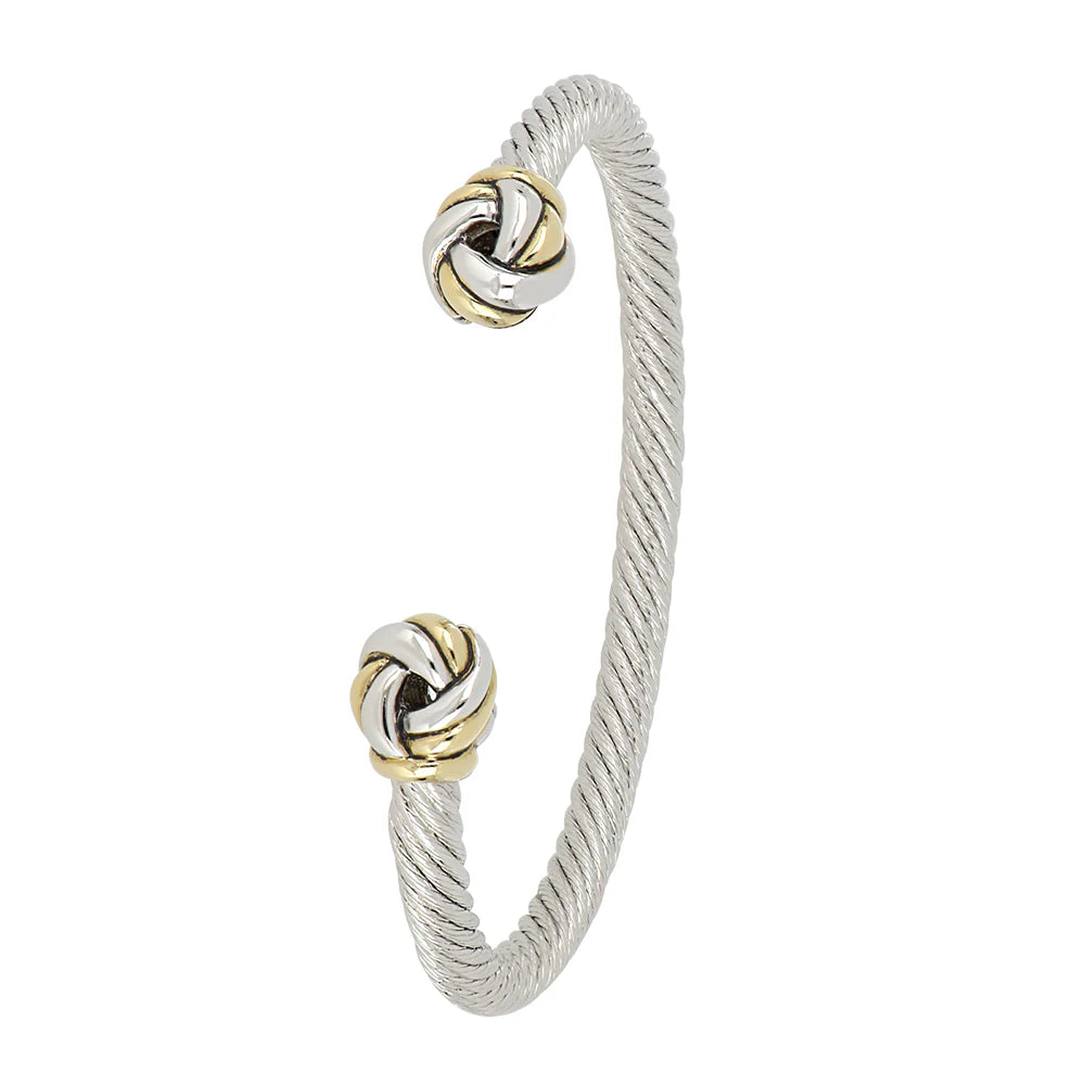 Two-Tone Ends Wire Cuff Bracelet