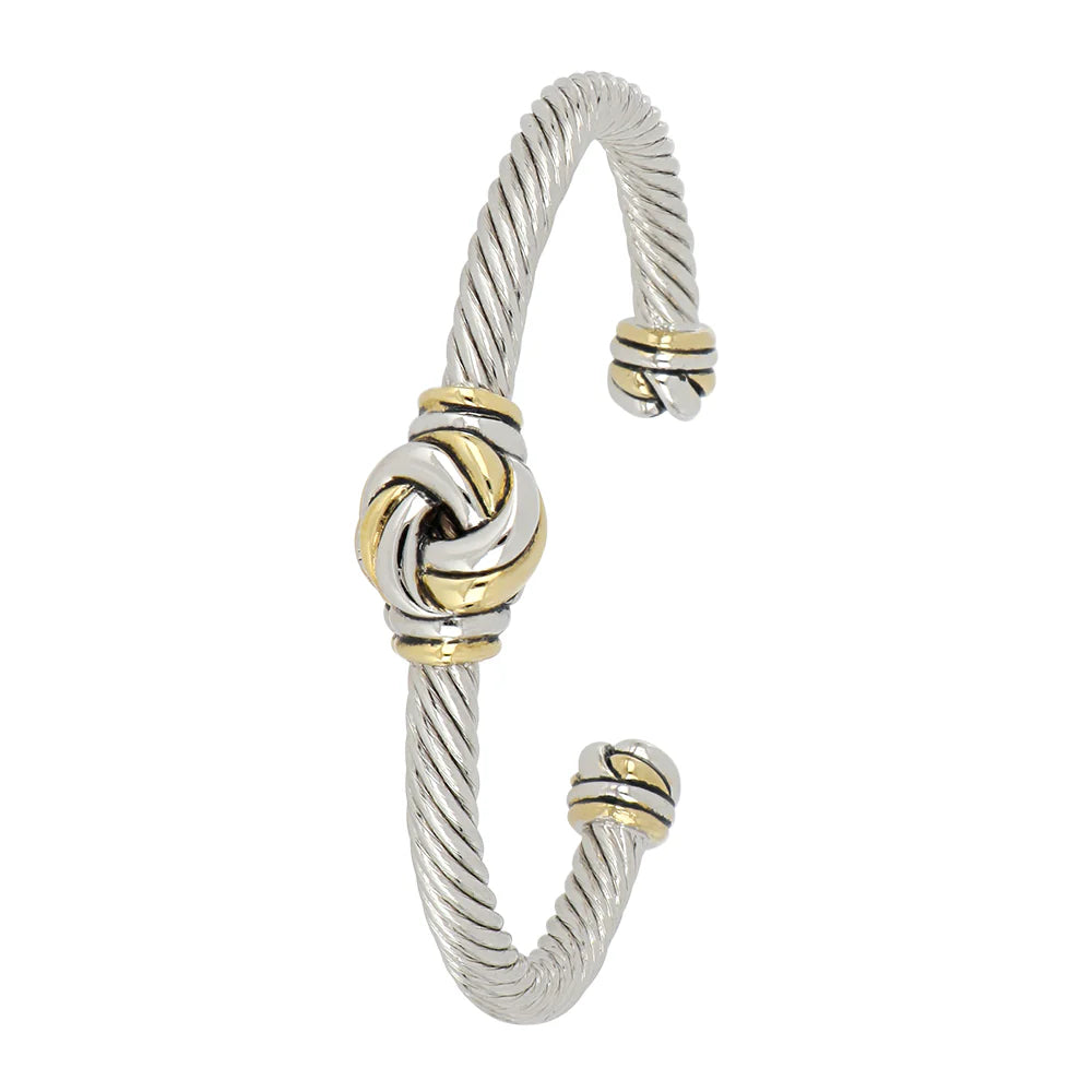 Two-Tone Center Wire Cuff Bracelet