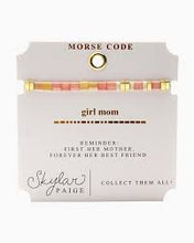 Load image into Gallery viewer, GIRL MOM - Morse Code Tila Beaded Bracelet - Picturesque Peach