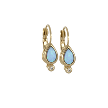 Load image into Gallery viewer, Blue Pear Opal French Wire Earrings