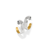 Ferrara Entrata Moon Small Hoop Earrings (Silver-Gold)