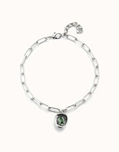 Load image into Gallery viewer, Short link chain pendant necklace green crystal