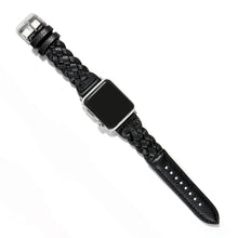 Load image into Gallery viewer, Sutton Braided Leather Watch Band - Black