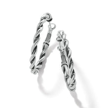 Load image into Gallery viewer, Interlok Twist Oval Leverback Hoop Earrings