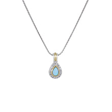 Load image into Gallery viewer, Adjustable Pear-Shaped Two-Tone Pendant Necklace - With Pavé