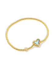 Load image into Gallery viewer, Ari Heart Gold Stretch Bracelet