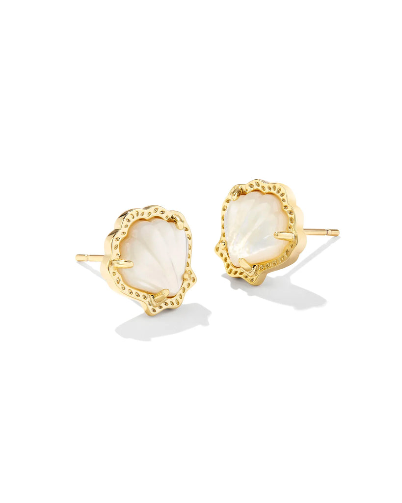 Brynne Gold Shell Stud Earrings