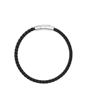 Load image into Gallery viewer, Evans Sterling Silver Corded Bracelet In Black Leather