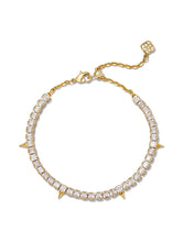 Load image into Gallery viewer, Jacqueline Gold Tennis Bracelet In White Crystal