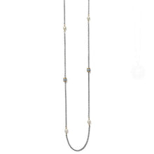 Load image into Gallery viewer, Meridian Petite Pearl Two Tone Long Necklace