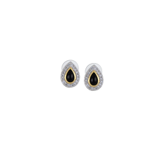 Load image into Gallery viewer, Pear-Shaped Two-Tone Post Earrings - With Pavé