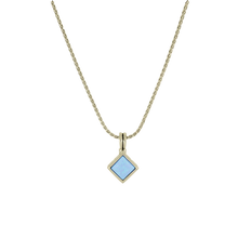 Load image into Gallery viewer, Blue Opal Adjustable Diamond-Shaped Pendant Necklace