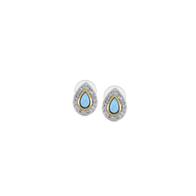 Load image into Gallery viewer, Pear-Shaped Two-Tone Post Earrings - With Pavé