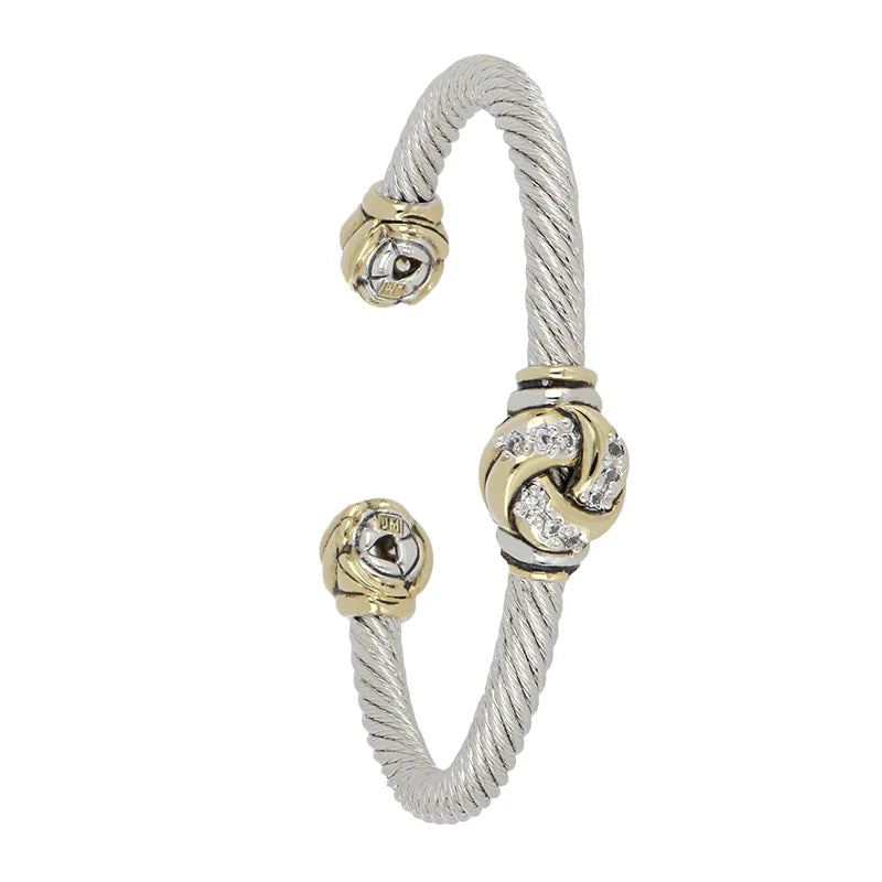 Pavé Center Wire Cuff Bracelet