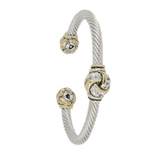 Load image into Gallery viewer, Pavé Center Wire Cuff Bracelet