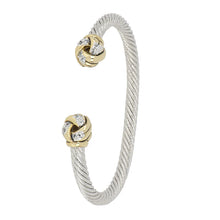 Load image into Gallery viewer, Pavé Ends Wire Cuff Bracelet