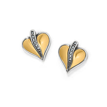 Load image into Gallery viewer, Precious Heart Two Tone Post Earrings