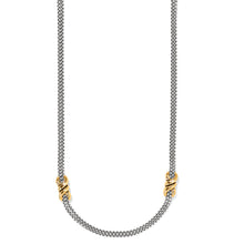 Load image into Gallery viewer, Interlok Twist Two Tone Double Chain Necklace