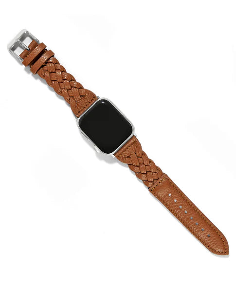 Sutton Braided Leather Watch Band - Luggage