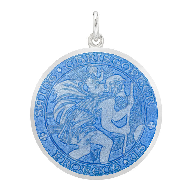 St Christopher Enamel Large Medal