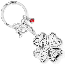 Load image into Gallery viewer, Lucky Clover Heart Key Fob